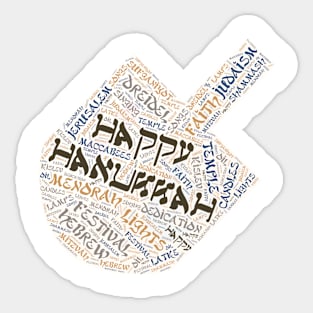 Hanukkah Wordcloud for Lighter Backgrounds Sticker